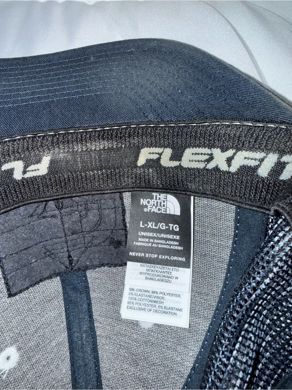 The North Face Gray Front Navy Mesh Logo Cap
